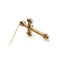 Broche Broche croix en or rose, argent et diamants 58 Facettes 260130R