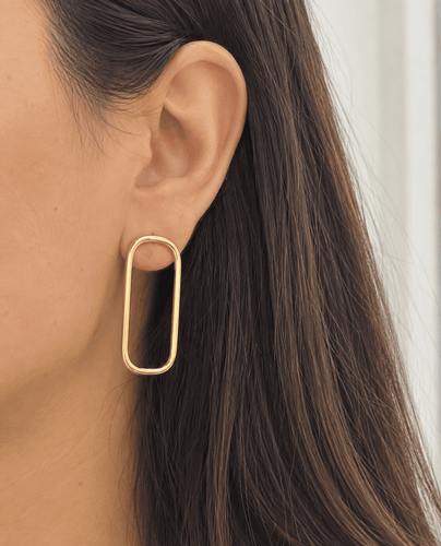 Boucles d'oreilles Boucles d’oreilles rectangles allongées en or jaune 18 carats 58 Facettes 33730