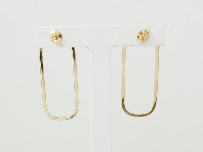Boucles d'oreilles Boucles d'oreilles rectangulaires allongées en or jaune 58 Facettes 33730