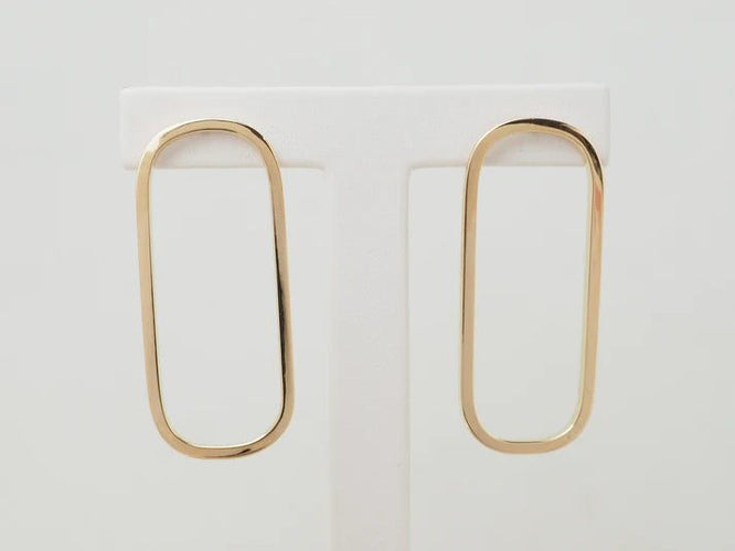 Boucles d'oreilles Boucles d'oreilles rectangulaires allongées en or jaune 58 Facettes 33730