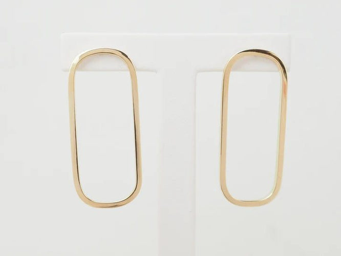 Boucles d'oreilles Boucles d'oreilles rectangulaires allongées en or jaune 58 Facettes 33730