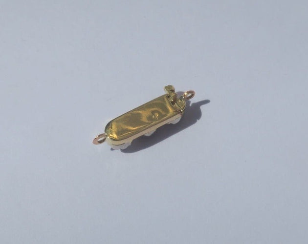 Collier Fermoir ancien - Barrette en or jaune et blanc 18k et diamants 58 Facettes Fermoir