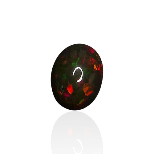 Montre Opale Noire d’Éthiopie "Feux Néon" — 5,77 cts 58 Facettes #26-016-OPNRCB