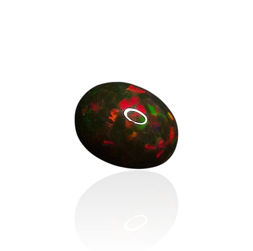 Montre Opale Noire d’Éthiopie "Feux Néon" — 5,77 cts 58 Facettes #26-016-OPNRCB