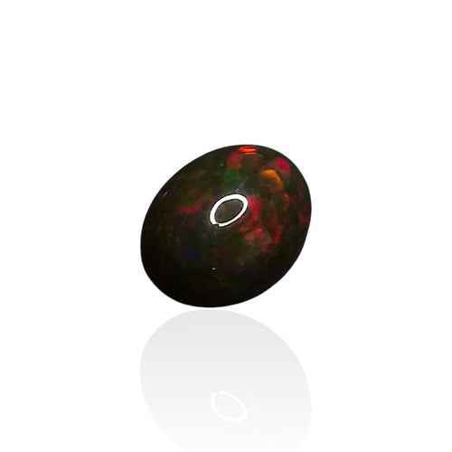 Montre Opale Noire d’Éthiopie "Feux Néon" — 5,77 cts 58 Facettes #26-016-OPNRCB