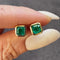 Boucles d'oreilles Boucles d'oreilles en or 18K et émeraudes taille Asscher 58 Facettes GER1051YG