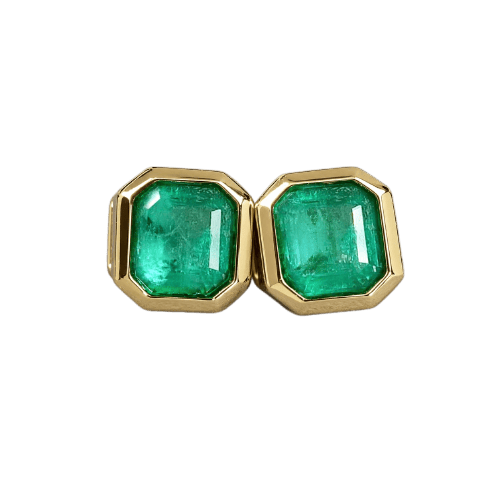 Boucles d'oreilles AITCHES - Boucles d’oreilles Asscher en or 18K et émeraudes 58 Facettes GER1051YG
