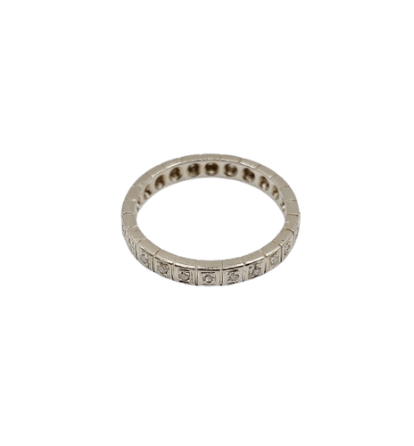 Bague 52 Alliance américaine Art déco en or blanc 18k et diamants 58 Facettes A07224