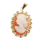 Pendentif Pendentif vintage en or 18k, camée jeune femme sur coquillage 58 Facettes A07229
