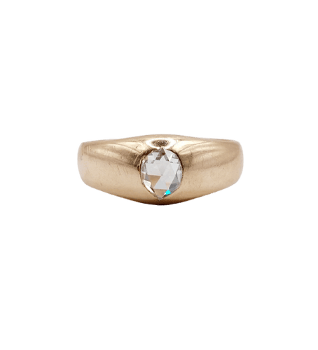 Bague 55 Bague jonc bombé antique en or rose 18k et diamant 58 Facettes A07231