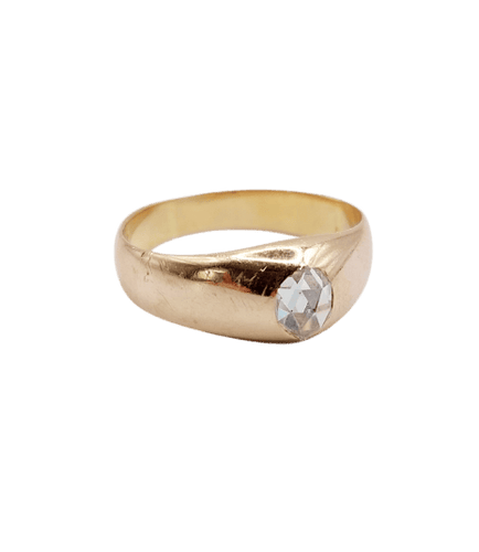 Bague 55 Bague jonc bombé antique en or rose 18k et diamant 58 Facettes A07231