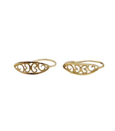 Boucles d'oreilles Dormeuses vintage Art nouveau en or 18k filigrané 58 Facettes A07235