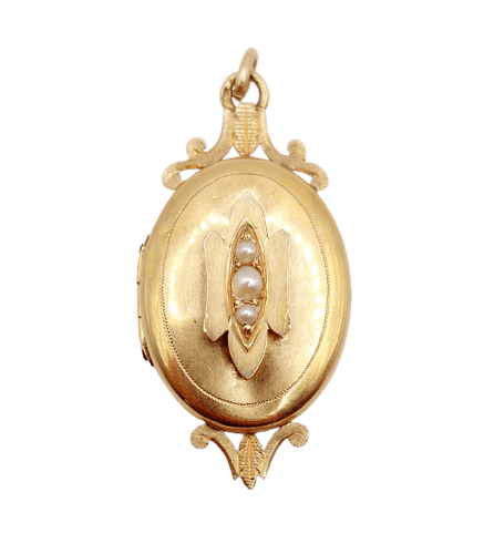 Pendentif Pendentif porte-photo reliquaire en or rose 18k et perles 58 Facettes A07243