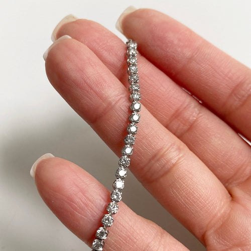 Bracelet Disco - Bracelet tennis en or blanc 18K et diamants 3,0 ct 58 Facettes GBT1332WG