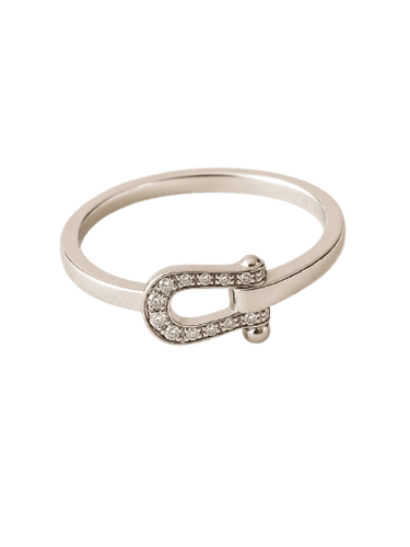 Bague 49 FRED Force 10 - Bague petit modèle en or blanc et diamants 58 Facettes WC-2026-2182