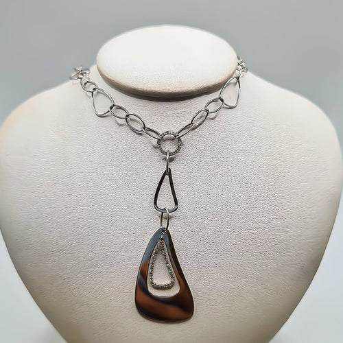 Collier Collier en or blanc 18 carats et diamants 58 Facettes #BT