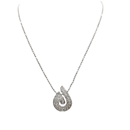 Collier Collier en or blanc 18 carats et diamant 58 Facettes #BT