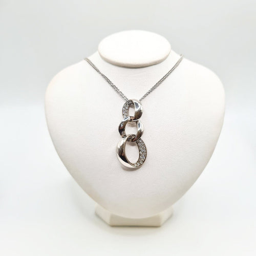 Collier Collier en or blanc 18 carats et diamants 58 Facettes #BT