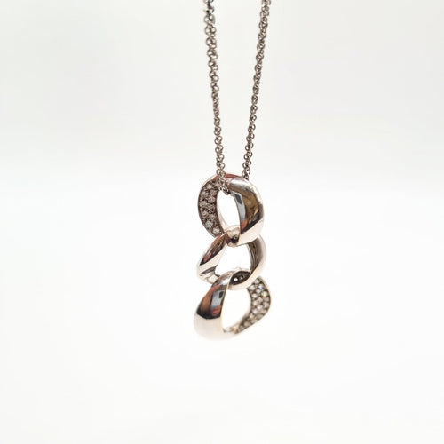 Collier Collier en or blanc 18 carats et diamants 58 Facettes #BT
