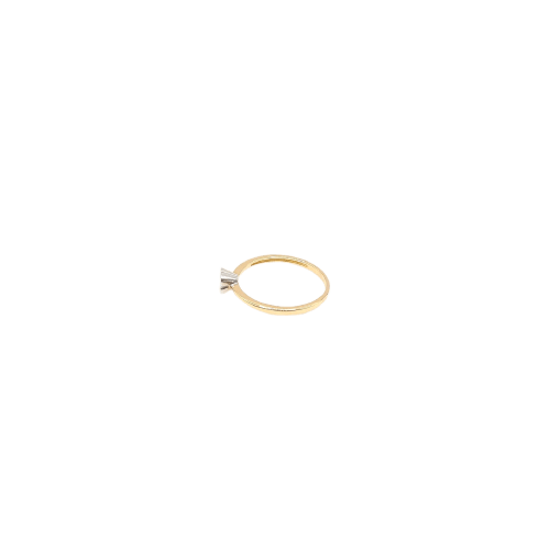 Bague 53 Bague en or jaune et blanc 18 carats et diamants 58 Facettes #BT
