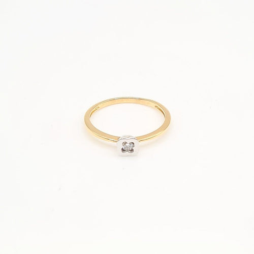 Bague 53 Bague en or jaune et blanc 18 carats et diamants 58 Facettes #BT