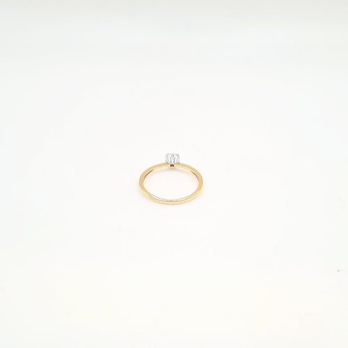 Bague 53 Bague en or jaune et blanc 18 carats et diamants 58 Facettes #BT