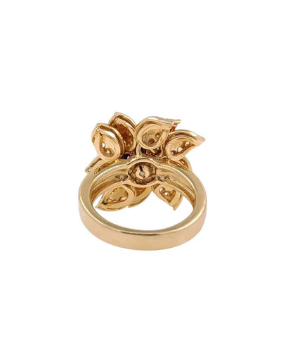 Bague 54 Bague florale en or jaune 18 ct et rubis 58 Facettes RUB01