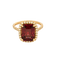 Bague 52 Bague solitaire en or rose, grenat rhodolite et diamants 58 Facettes P2L6