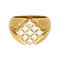 Bague 57 Chevalière losange en or jaune et diamants 58 Facettes CHLosange9dts