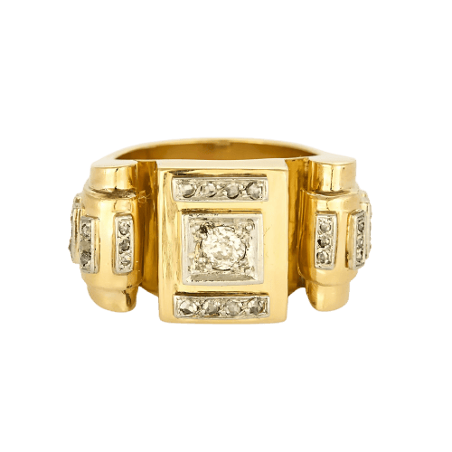 Bague 61 Tank - Bague en or 750 et diamants 58 Facettes BGTank