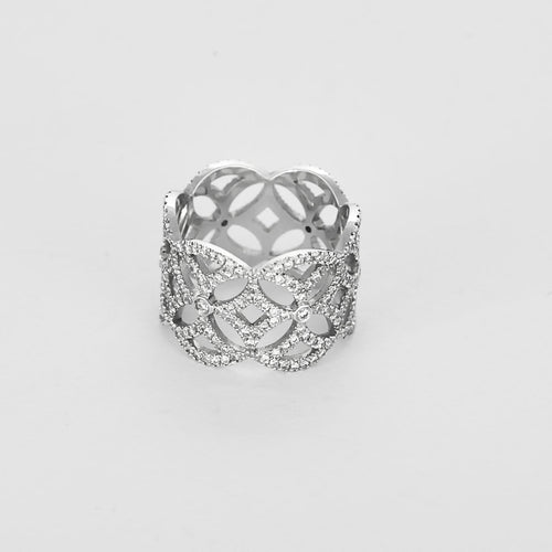 Bague 50 Bague dentelle en or blanc et diamants 58 Facettes P57L10