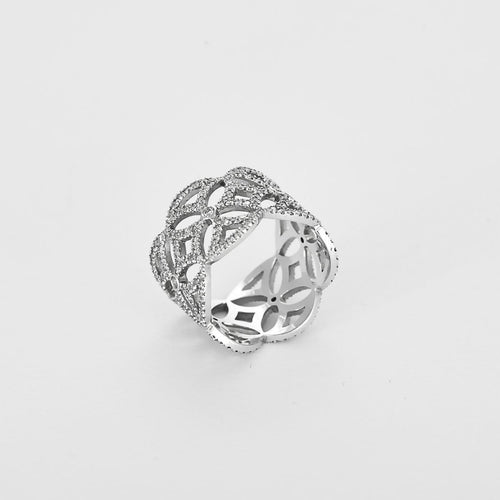 Bague 50 Bague dentelle en or blanc et diamants 58 Facettes P57L10