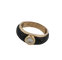 Bague 55 Bague en or jaune, résine noire et diamant 58 Facettes 2909892