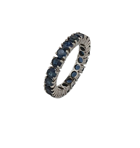 Bague 50 Alliance en or blanc et saphirs 58 Facettes 3042048