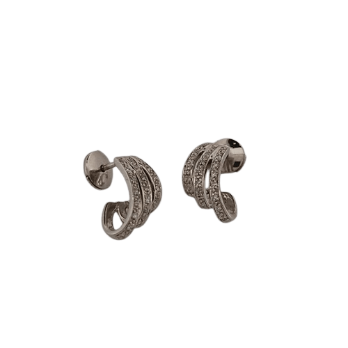 Boucles d'oreilles Boucles d'oreilles en or blanc et diamants 58 Facettes 2752670