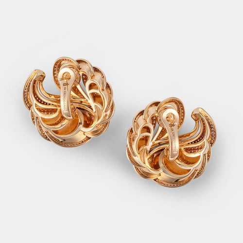 Boucles d'oreilles De Grisogono Onde - Boucles d'oreilles en or rose, saphirs roses et diamants 58 Facettes 287