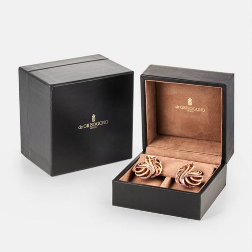 Boucles d'oreilles De Grisogono Onde - Boucles d'oreilles en or rose, saphirs roses et diamants 58 Facettes 287