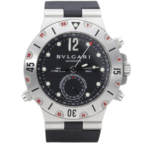 Montre Bulgari Diagono Scuba GMT - Montre en acier 58 Facettes MT46068