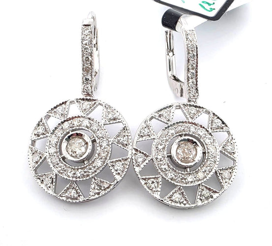 Boucles d'oreilles Boucles d'oreilles en or blanc 18 kt et diamants 58 Facettes 169/26 G