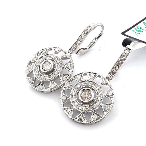 Boucles d'oreilles Boucles d'oreilles en or blanc 18 kt et diamants 58 Facettes 169/26 G