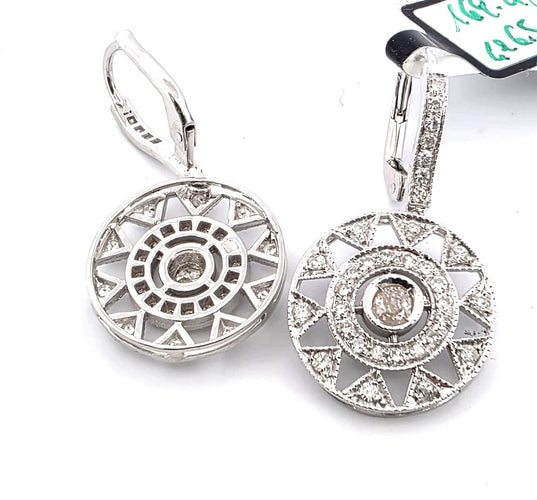 Boucles d'oreilles Boucles d'oreilles en or blanc 18 kt et diamants 58 Facettes 169/26 G