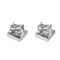 Boucles d'oreilles Chopard Happy Diamonds - Boucles d'oreilles carrées en or blanc et diamants 58 Facettes 257