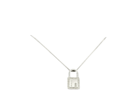 Collier Salvini Click Clack - Collier cadenas en or blanc et diamants 58 Facettes 9223