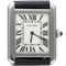 Montre Cartier Tank Solo - Montre en acier et bracelet cuir 58 Facettes MT46734