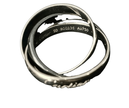 Bague 50 Cartier Trinity - Bague 3 anneaux en or blanc et céramique 58 Facettes Bague 04
