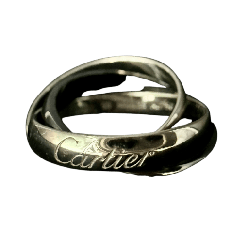 Bague 50 Cartier Trinity - Bague 3 anneaux en or blanc et céramique 58 Facettes Bague 04