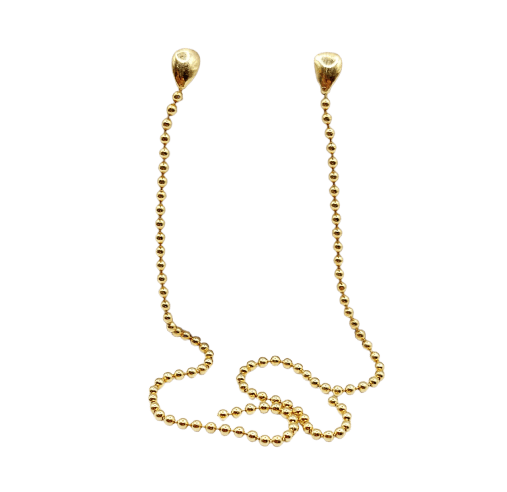 Boucles d'oreilles Puces d'oreilles vintage en or 18K à longue chaîne de billes 58 Facettes A07255