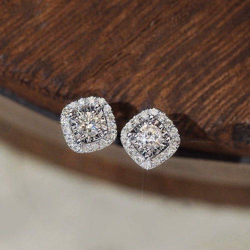 Boucles d'oreilles Embrace - Boucles d'oreilles halo en or blanc 18K et diamants 58 Facettes GER1353WG
