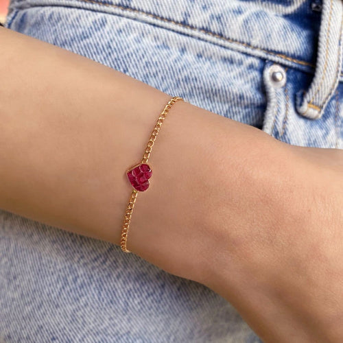 Bracelet Aitches Heart to Have - Bracelet en or 18K et rubis 58 Facettes GBT1038YG