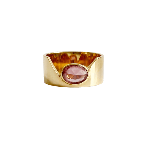 Bague 50 AITCHES Love More - Bague Cigar en or 18K et saphir rose 58 Facettes GBR1207RP